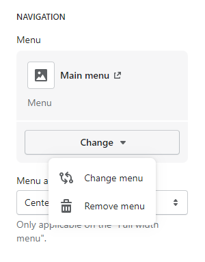 Header menu