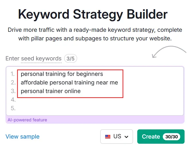 Keyword Strategy Builder semrush shopify