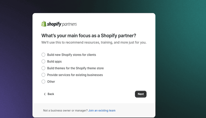 create and set up a new partnership organization