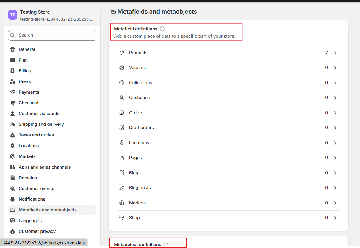 Metafields and metaobjects in Shopify