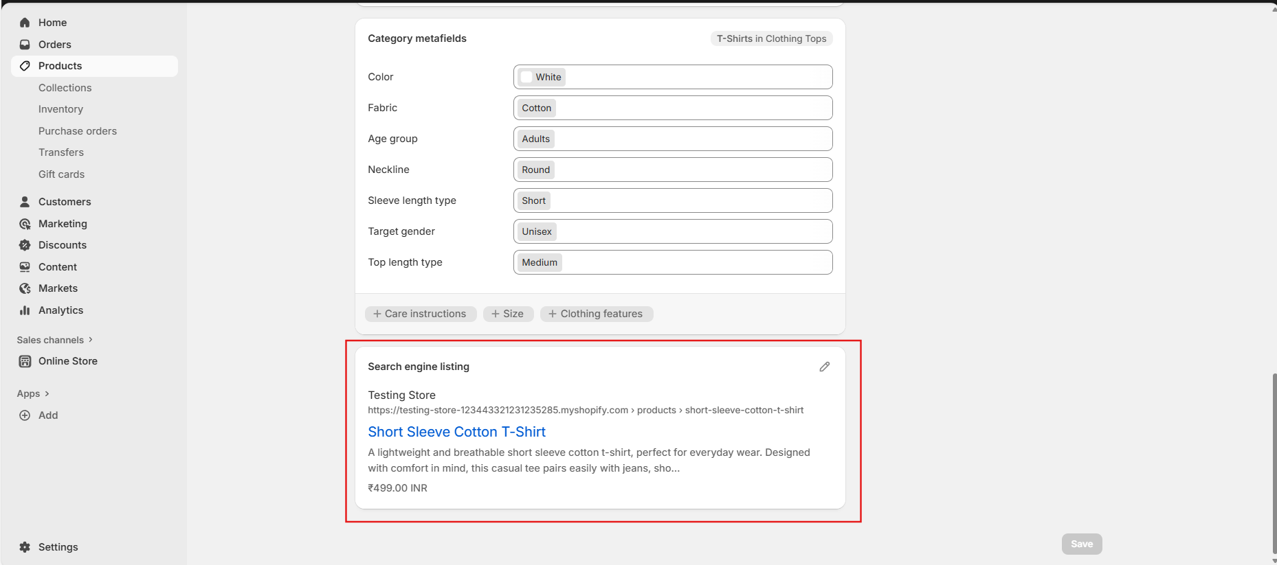 Search Engine Preview Section Shopify | Shopify Schema