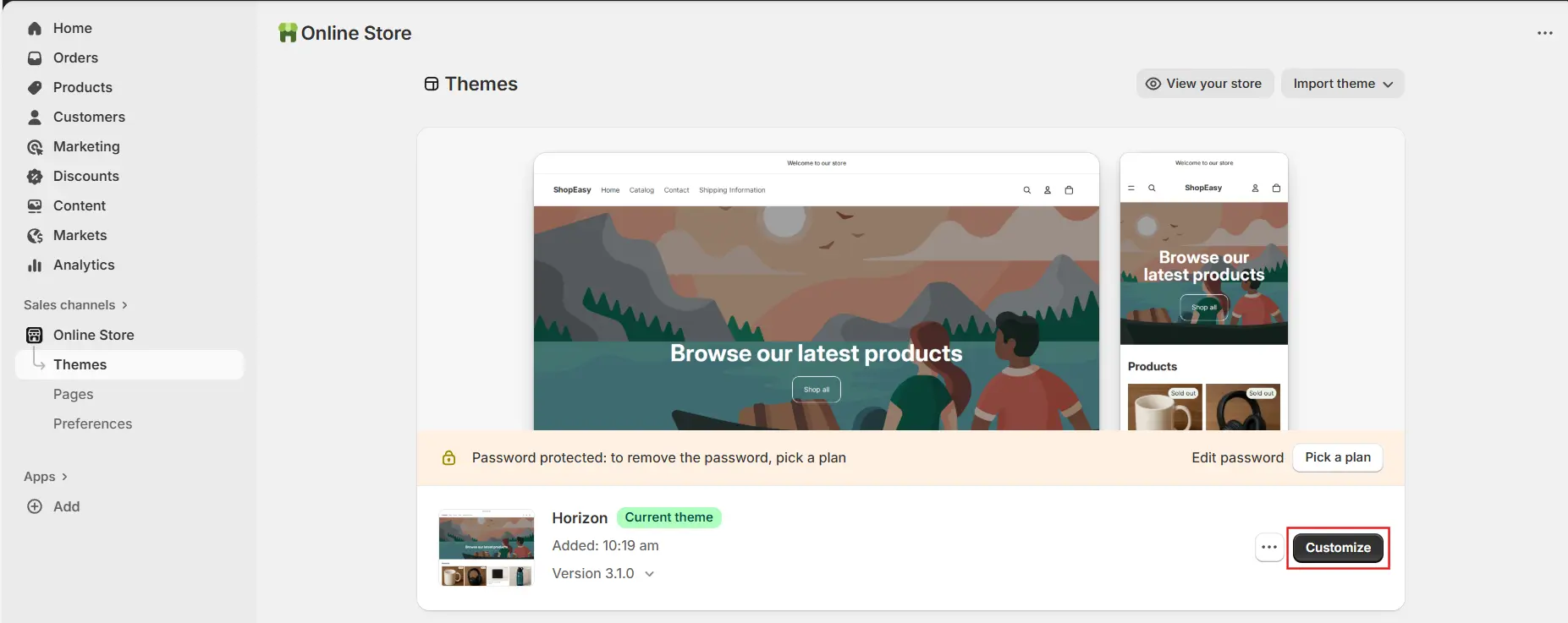 Use the theme editor for layout changes