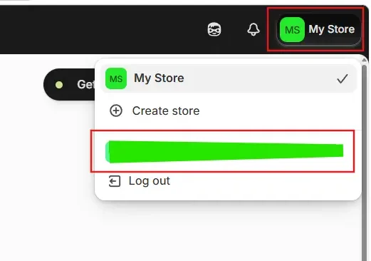 In the top right corner click your store name or account icon